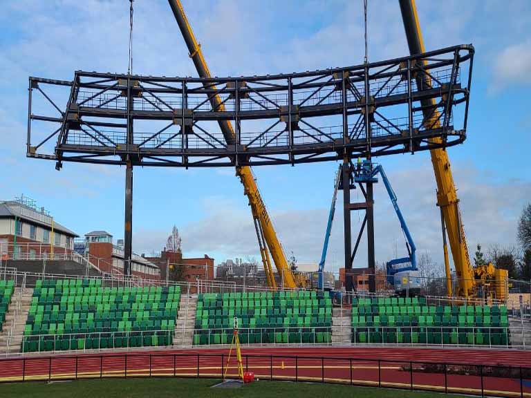 Hayward Field Curved Steel Jumbotron University of Oregon